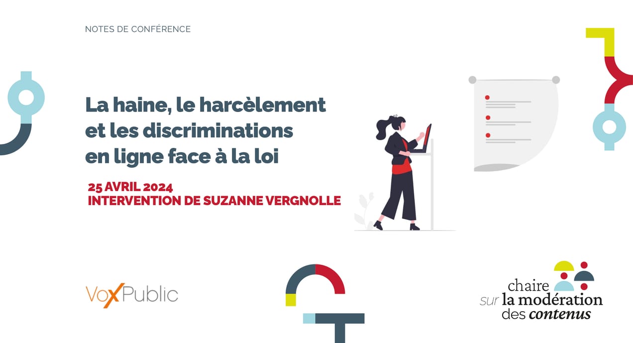 Présentation & Notes de conférences - La haine, le harcèlement et les discriminations en ligne face à la loi