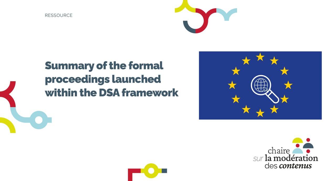 Summary of the formal proceedings launched within the DSA framework